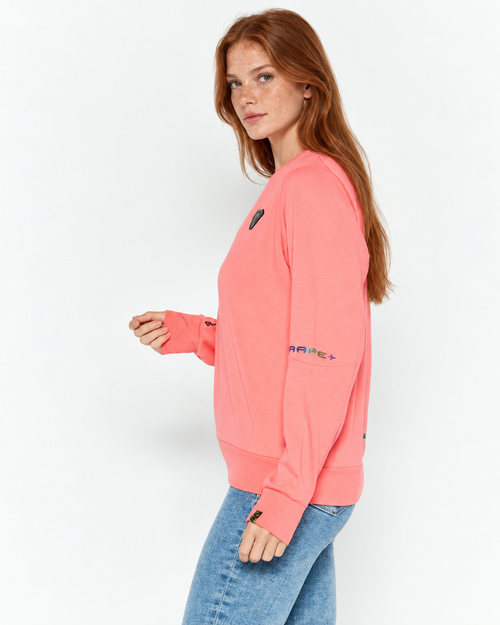 AAPE by A Bathing Ape Women’s Logo Sleeve Sweatshirt Coral XS
