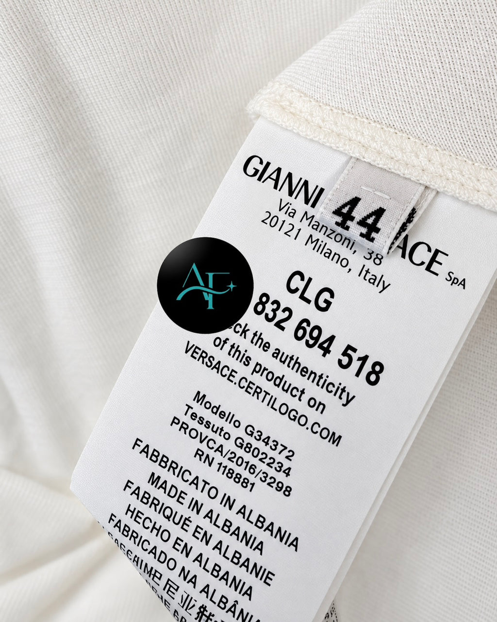Versace Collection Embellished Baroque T-Shirt White