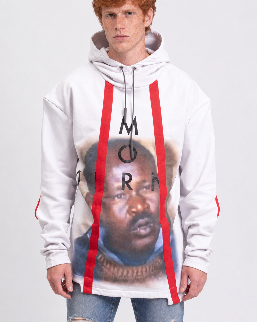 A-COLD-WALL* Portrait Graphic Elbow Cut-Out Hoodie