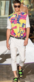 Brand New DSQUARED2 SS15 Runway Camo Patchwork Shirt - Size 52