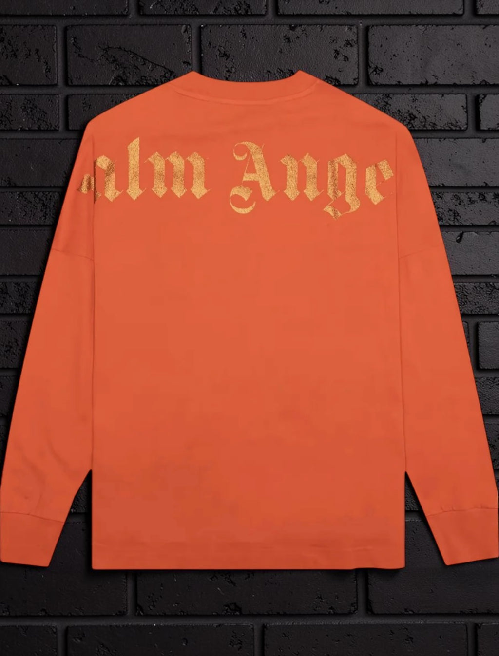 Palm Angels Classic Glitter Logo Long Sleeve T-Shirt