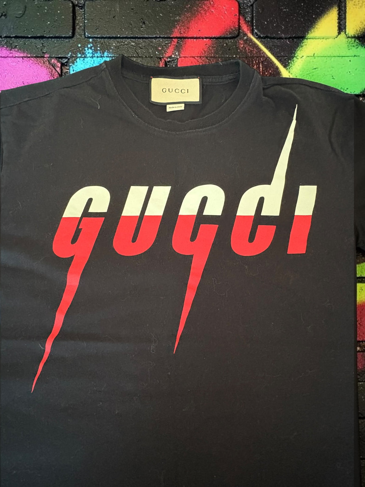 Gucci Blade Logo T-Shirt Black / Red / White – Size L