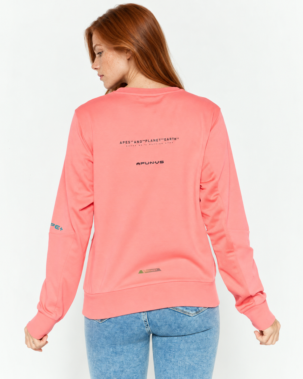 AAPE by A Bathing Ape Women’s Logo Sleeve Sweatshirt Coral XS