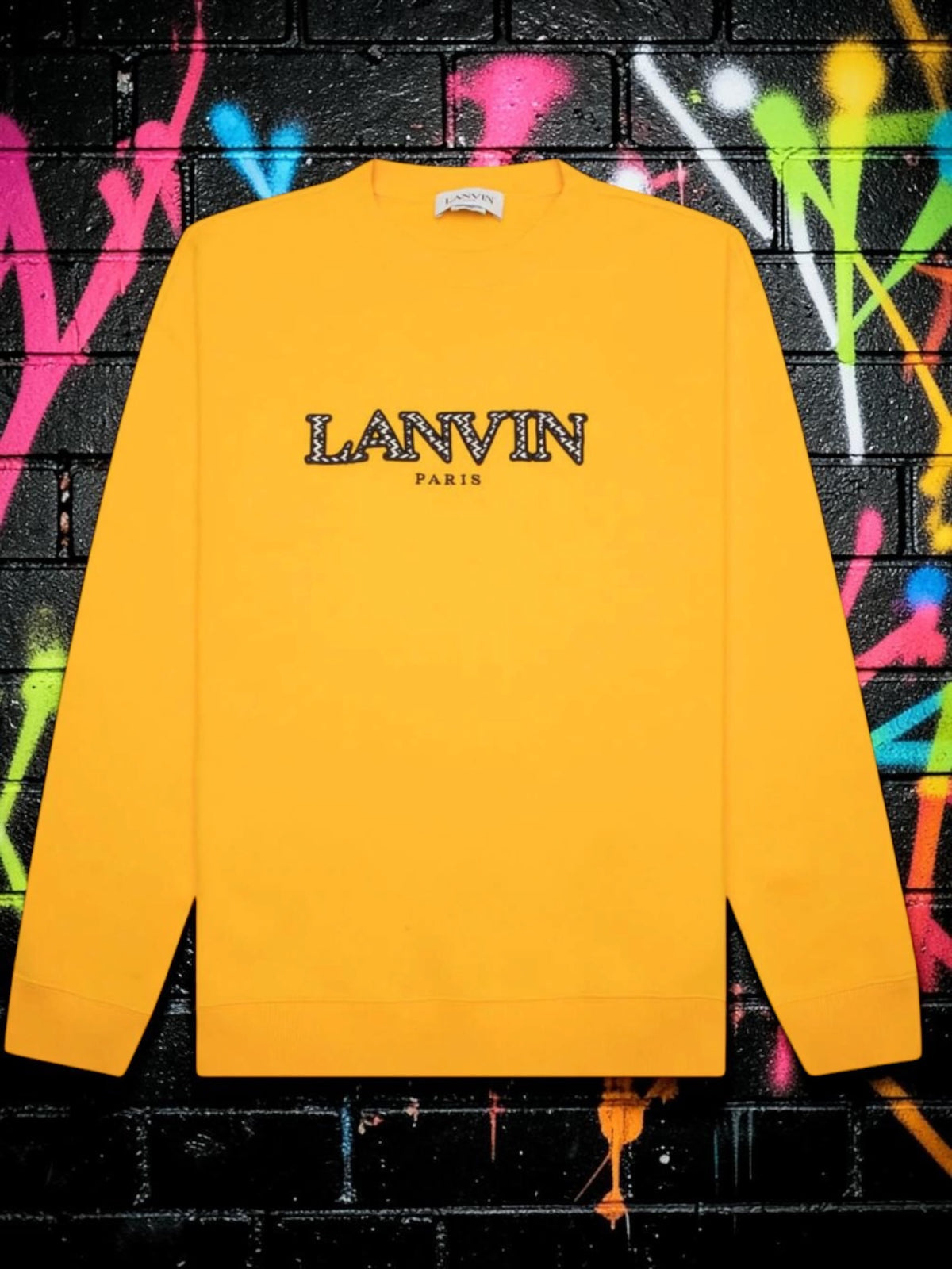 Brand New Lanvin Classic Curb Logo Sweatshirt – Sunflower Yellow