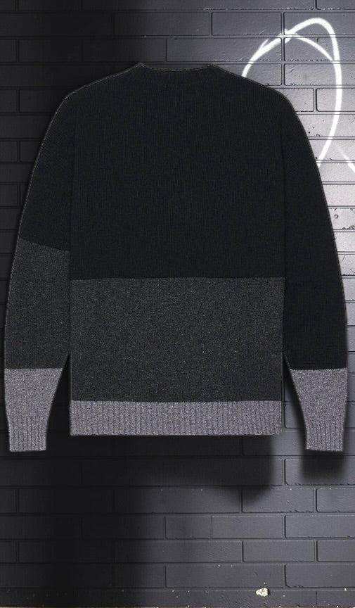 Off-White Blocked Knit Crewneck Sweater Black/White