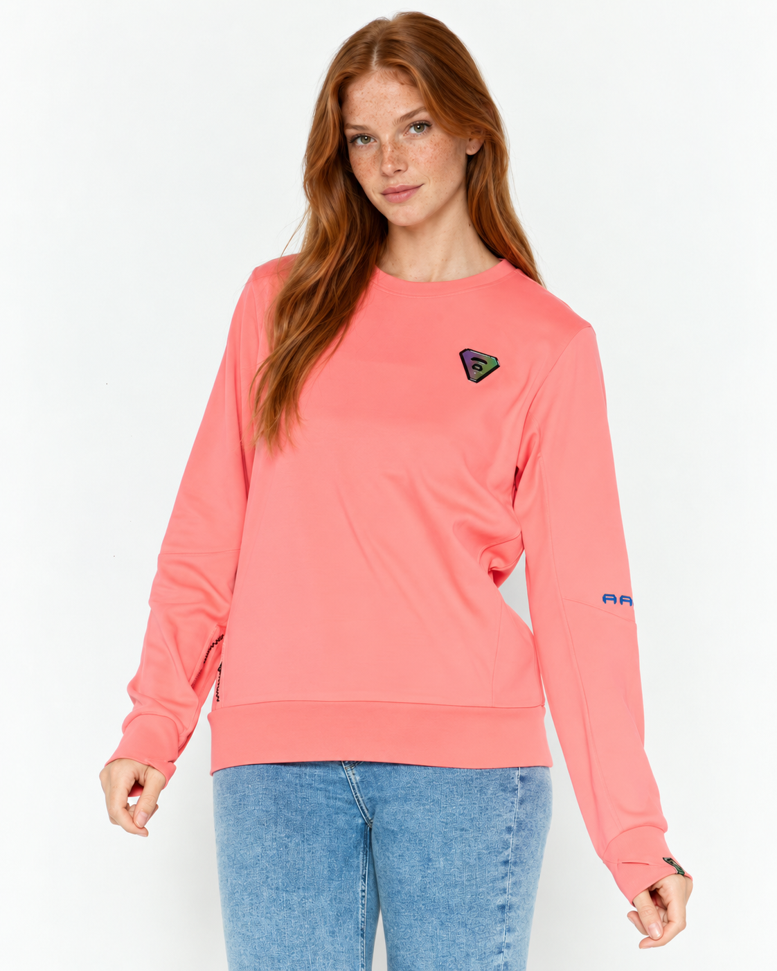 AAPE by A Bathing Ape Women’s Logo Sleeve Sweatshirt Coral XS