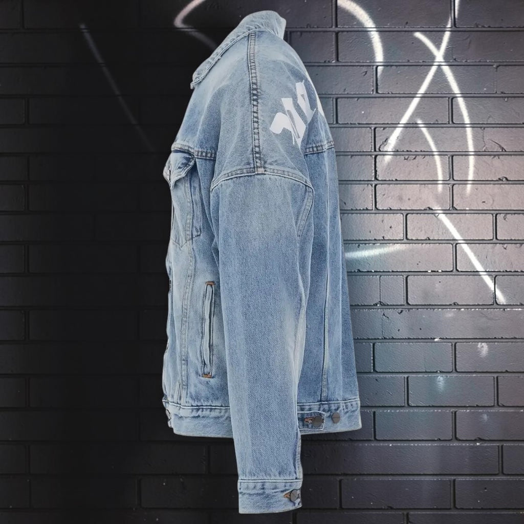 Palm Angels Palm Logo Denim Jacket Blue