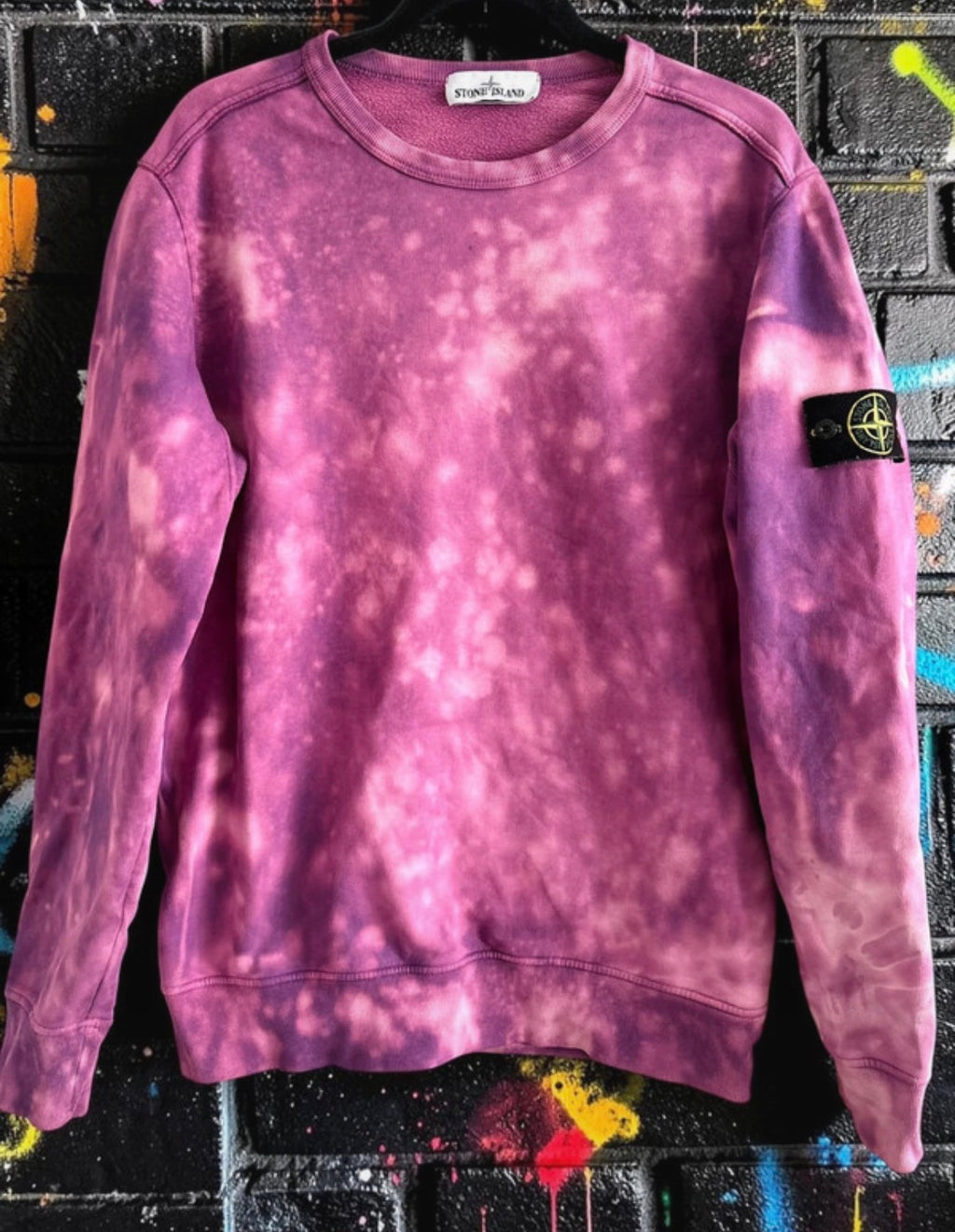 Stone Island x Aurora Fashion Custom Crewneck Sweatshirt - Pink/Purple - L