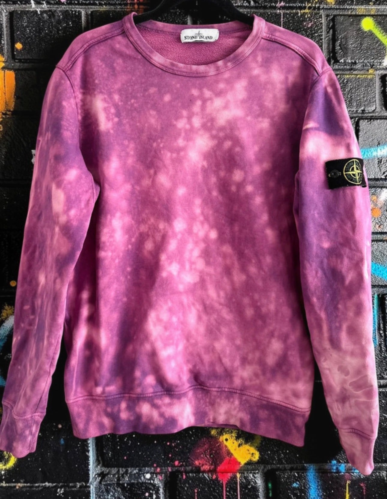 Stone Island x Aurora Fashion Custom Crewneck Sweatshirt - Pink/Purple - L