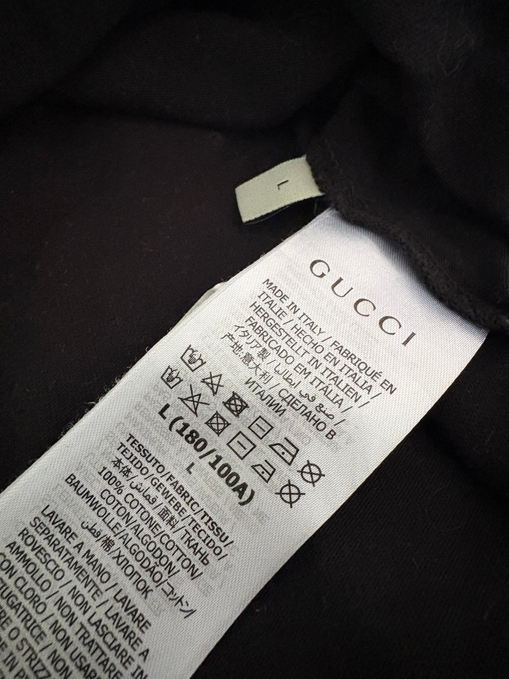 Gucci Blade Logo T-Shirt Black / Red / White – Size L