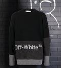 Off-White Blocked Knit Crewneck Sweater Black/White