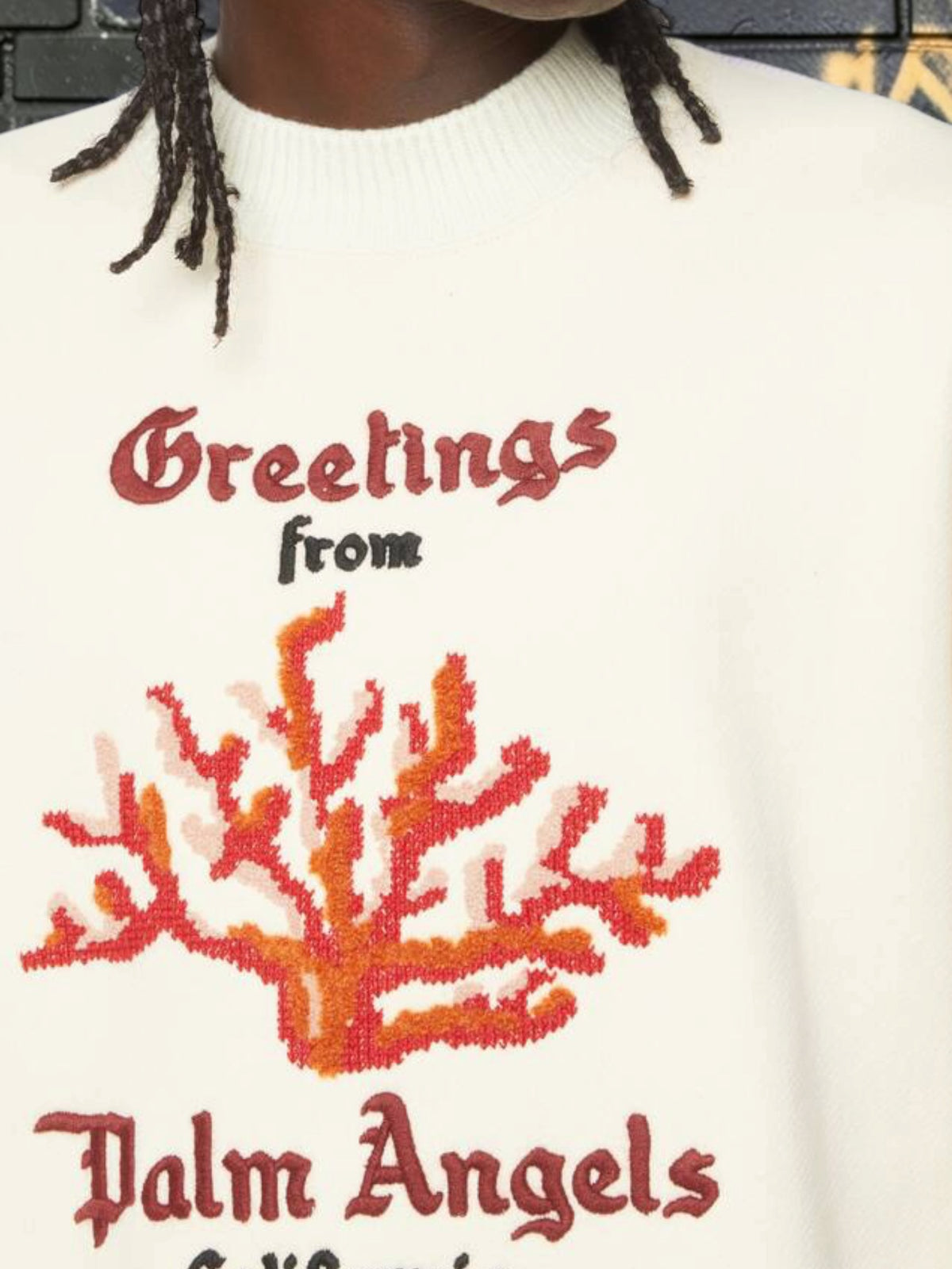 Brand New Palm Angels Coral Striped Sweatshirt