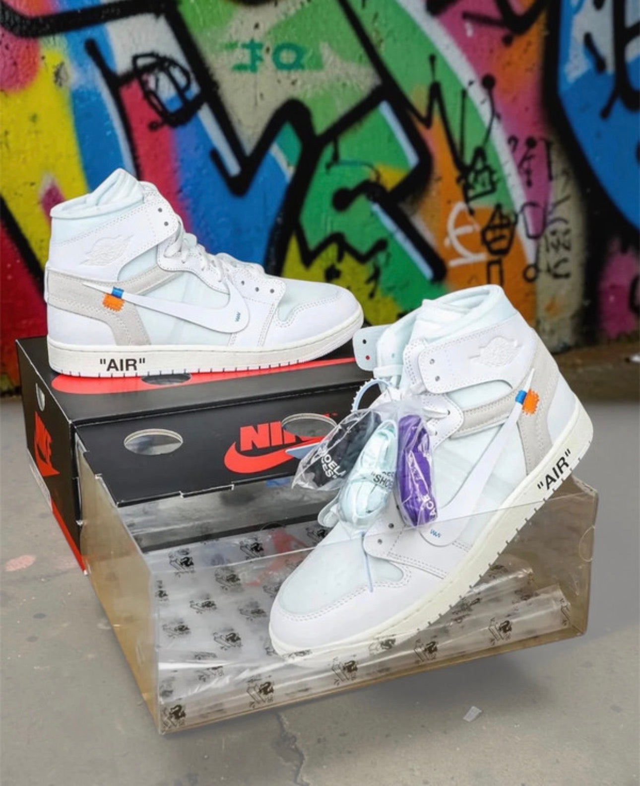 Brand New Off-White × Air Jordan 1 High "Alaska" / V.A.A. - UK 9