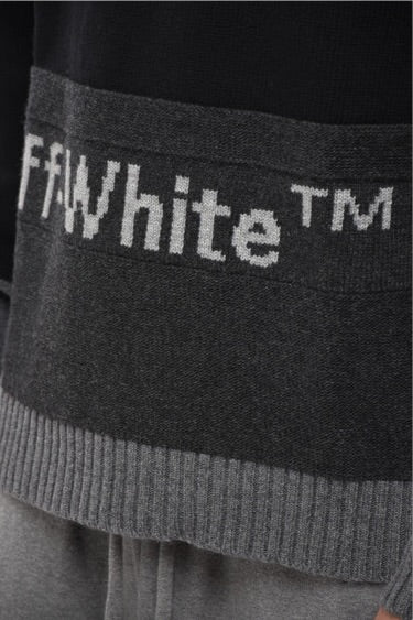 Off-White Blocked Knit Crewneck Sweater Black/White
