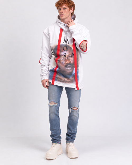 A-COLD-WALL* Portrait Graphic Elbow Cut-Out Hoodie