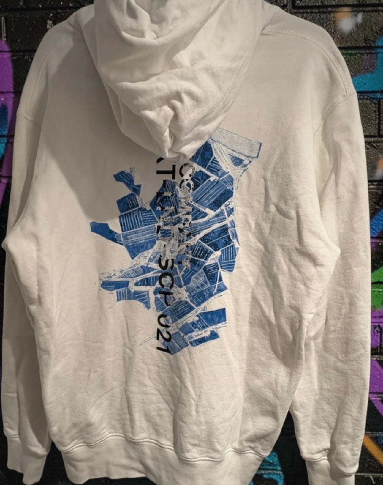 C.P. Company Graphic Print Hoodie - White/Blue - L
