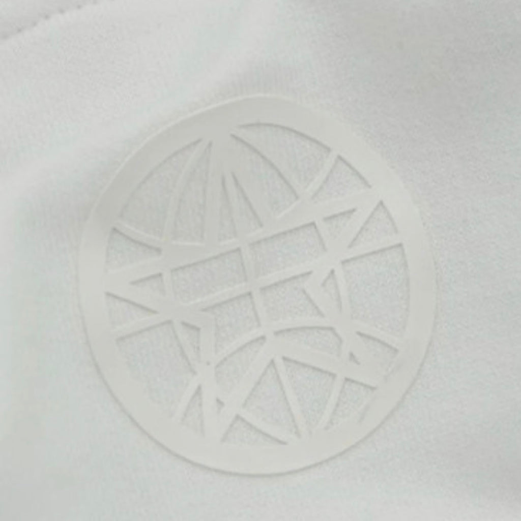 Burberry Optic White Globe Graphic Cut-Out Sleeve Hoodie