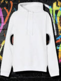 Burberry Optic White Globe Graphic Cut-Out Sleeve Hoodie