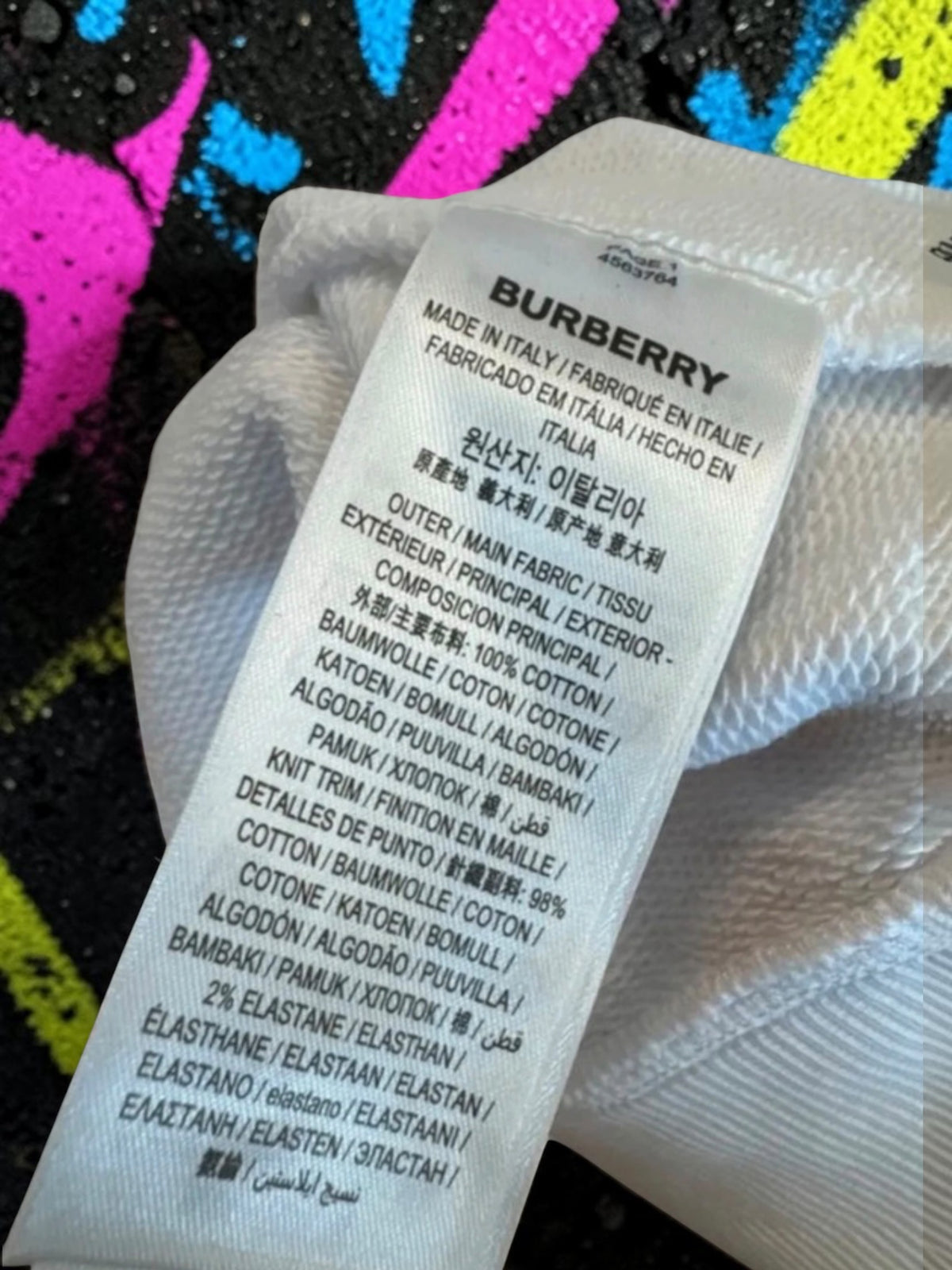Burberry Optic White Globe Graphic Cut-Out Sleeve Hoodie