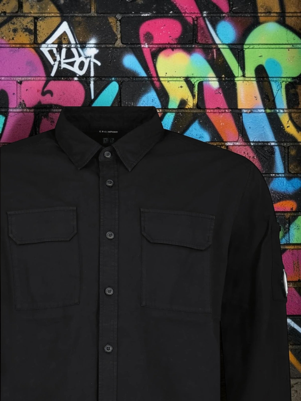 Brand New C.P. Company Organic Gabardine Lens Overshirt - Black - XXL