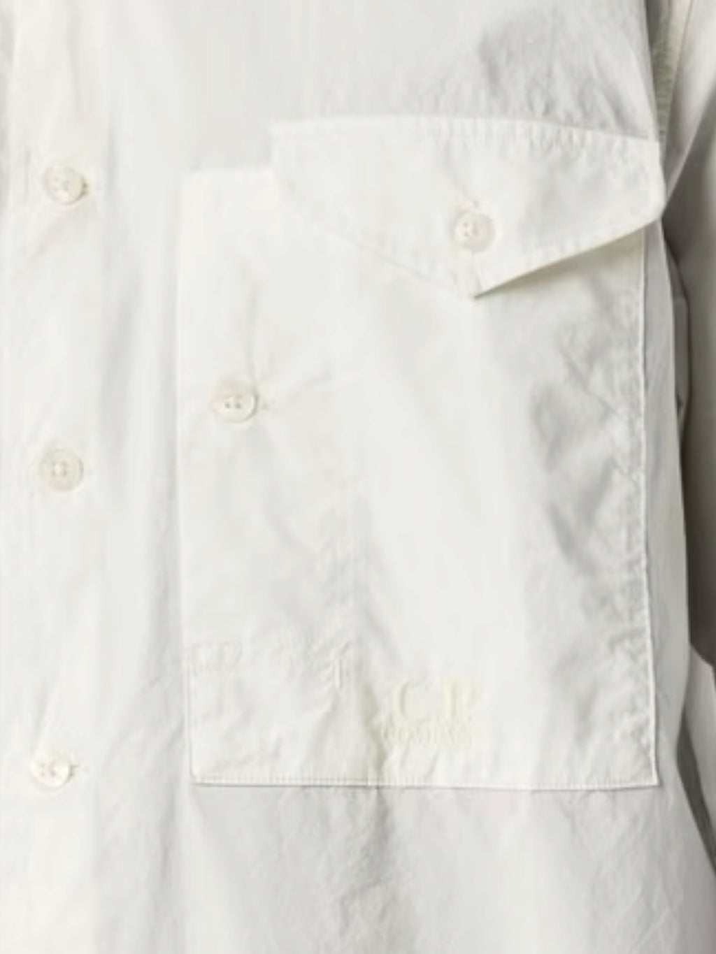 C.P. Company Short Sleeve Embroidered Logo Shirt – White
