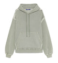 Aurora Fashion A-COLD-WALL* sage green heavyweight cotton hoodie with exposed seam detailing and kangaroo pocket